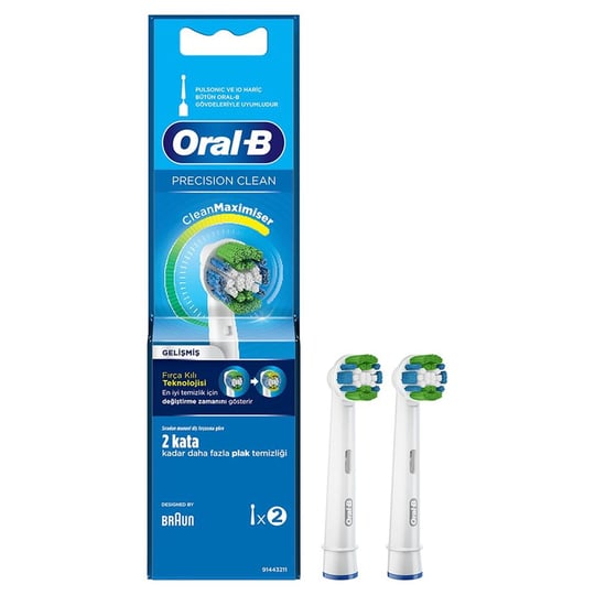 ORAL B Şarjlı Diş Fırçası Yedek Başlık 2'li Precision | Farma Ucuz