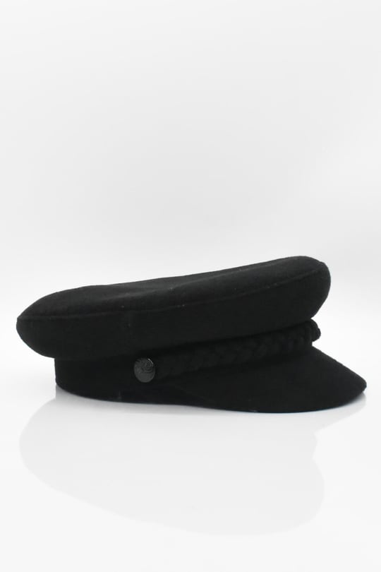 Külah Erkek Kaşe Kaptan Şapka - Siyah KLH0722