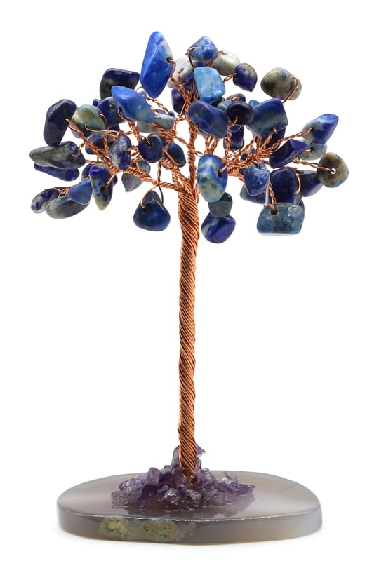 Lapis Lazuli Doğal Taş Tel Sarmalı Ağaç - DT-3331