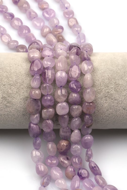 Lavander Ametist Doğal Taş Dizi 10 x 13 mm Mercimek Kesim - DZ-1240
