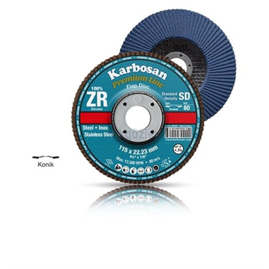 Karbosan 125x22.23 Premium Line ZR SD Flap Disk Zımpara 40 Kum