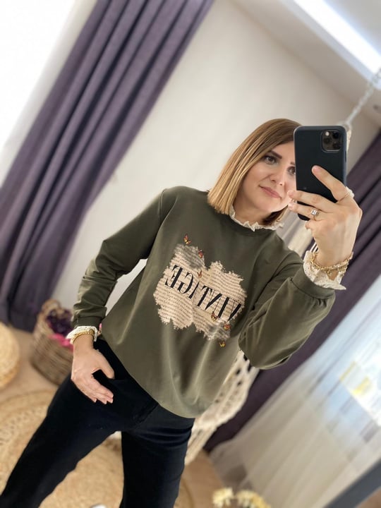 DANTEL DETAYLI VINTAGE SWEAT