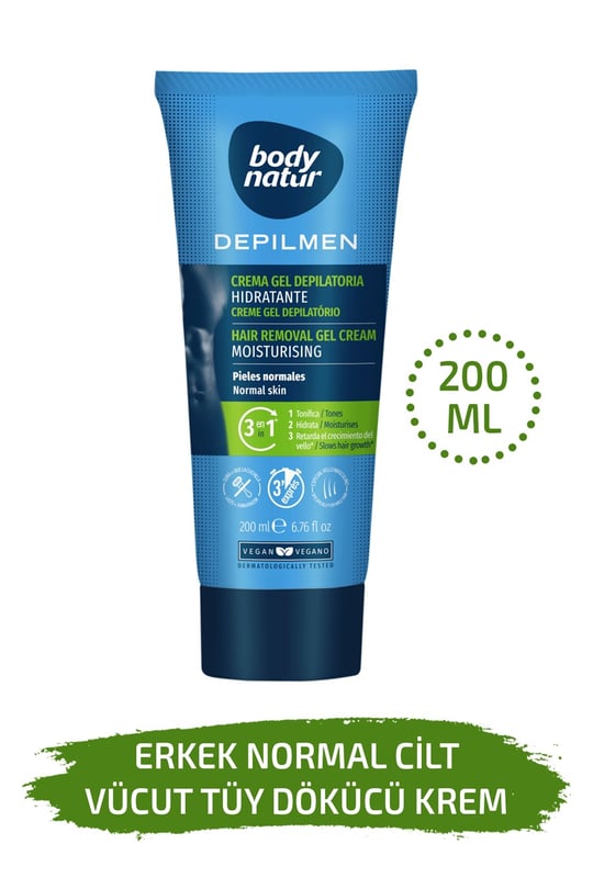 Body Natur Erkekler İçin Duşta Vücut Tüy Dökücü Krem - Hair Removal Cream  In Shower 200ml