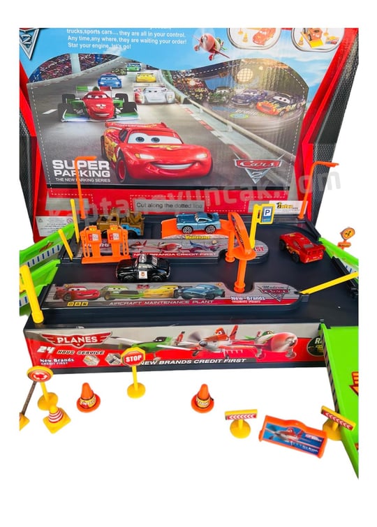 Cars Şimşek Mcqueen Otopark Oyun Seti Büyük Boy Otopark - Kaptan Oyuncak