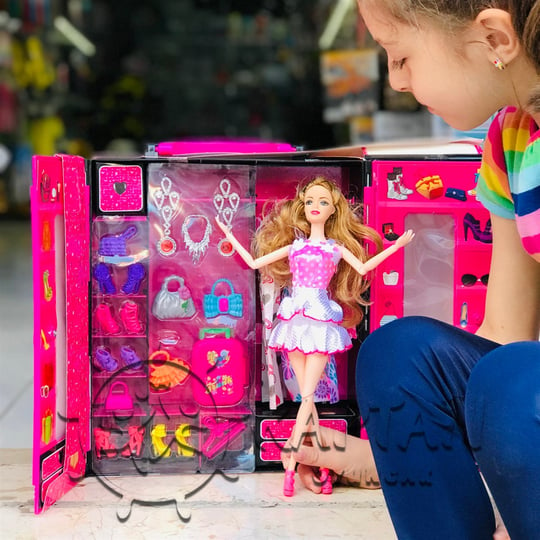 Beauty Barbie Bebek Elbise Gardroplu Aksesuarlı Oyun Seti - Kaptan Oyuncak