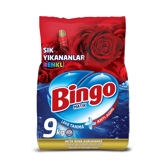 Bingo Matik Sık Yıkananlar Çamaşır Deterjanı Renkliler (9 kg)