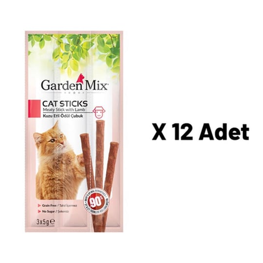 Gardenmix Kuzu Etli Kedi Stick Ödül 3x5g 12'li