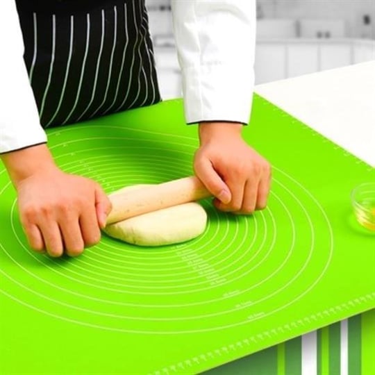 1pc Silicone Kneading Mat, Green Water Proof Heat Resistant Mat For Kitchen  Baking