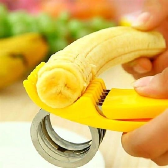 Banana Slicer, Practical Kitchen Tool, Plastic Salad Fruit Peeler Cutter  Chopper