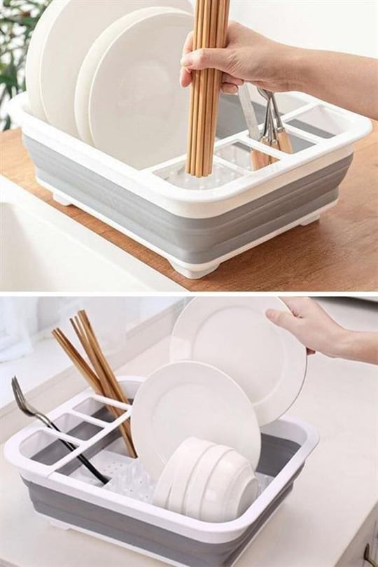 Practical Kitchen Folding Dish Rack Stand Holder Bowl Plate