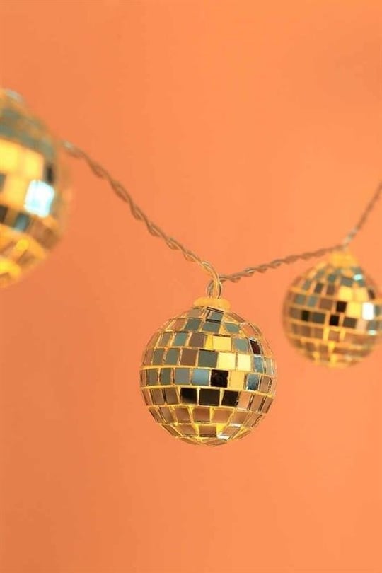 BUFFER® Mini Disco Ball Ornament Decorative Ornaments With 10 LED Battery  Led Chain