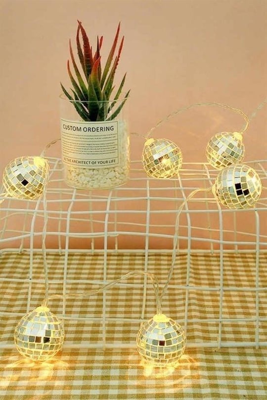 BUFFER® Mini-Disco-Kugel-Verzierung dekorative Ornamente mit 10