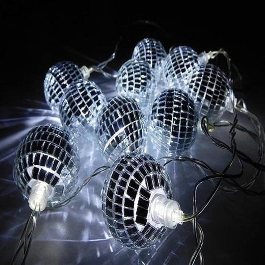 LED Disco String Lights Decorations,Mini Disco Balls Tree Ornament Light  Battery Operated Disco Balls For Christmas 
