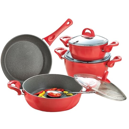 The Pioneer Woman Vintage Speckle 24 Piece Cookware Combo Set Red