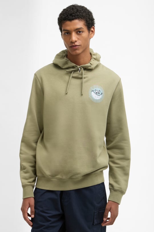 Barbour x Maison Kitsuné Beaufort Fox Crew Sweatshirt BK31 Black
