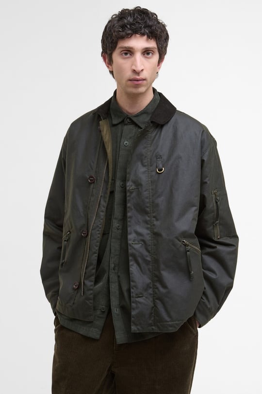 Barbour x TO KI TO Outland Yağlı Ceket SG91 Sage