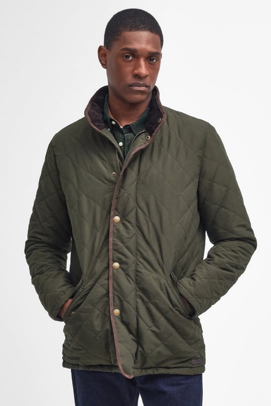Barbour Waterproof Shoveler Kapitone Ceket NY91 Dark Navy-Rosemary