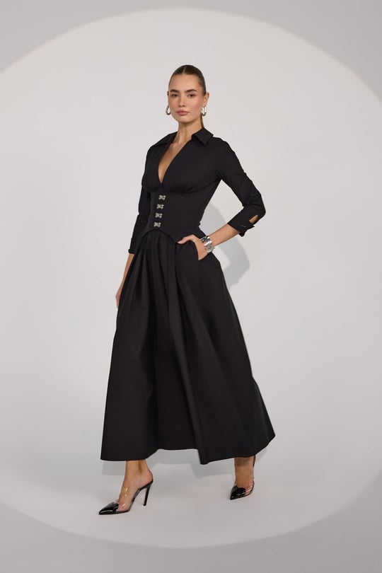 Queen Corset Maxi Dress Black Queen Corset Maxi Dress Black