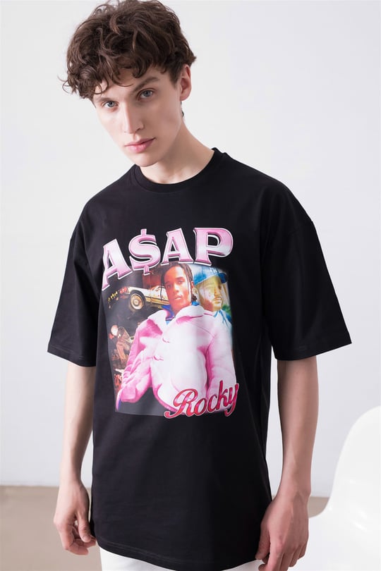 Trendiz Unisex Asap Rocky Siyah Tshirt - Trendiz