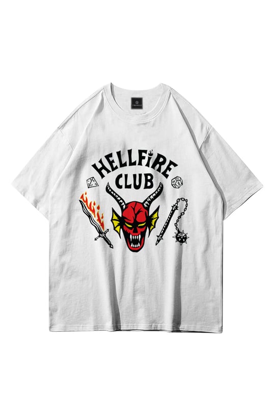 Trendiz Unisex Hell Fire Club Tshirt Siyah - Trendiz