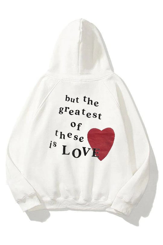 Trendiz Unisex Hope Love Beyaz Sweatshirt Hoodie - Trendiz