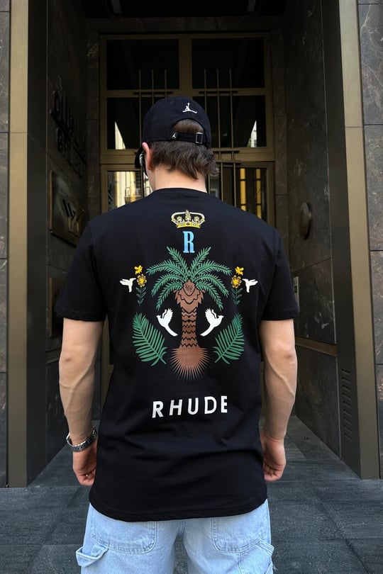 Rhude Bask l Siyah Oversize Tshirt T726 l JR.Crime