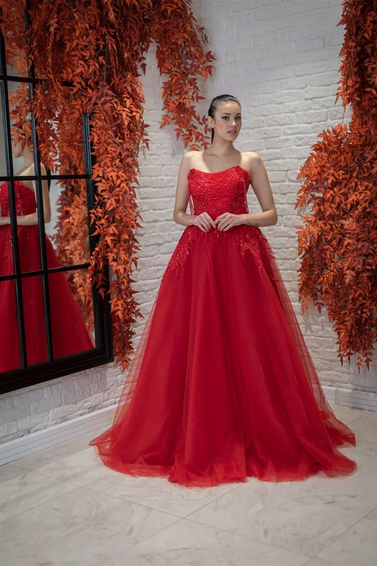 Kırmızı Abiye Elbise Modelleri ve Fiyatları - Egelin