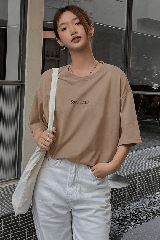 Açık Yeşil Oversize Salas Boyfriend Kadın T-Shirt | Millionaire.com.tr