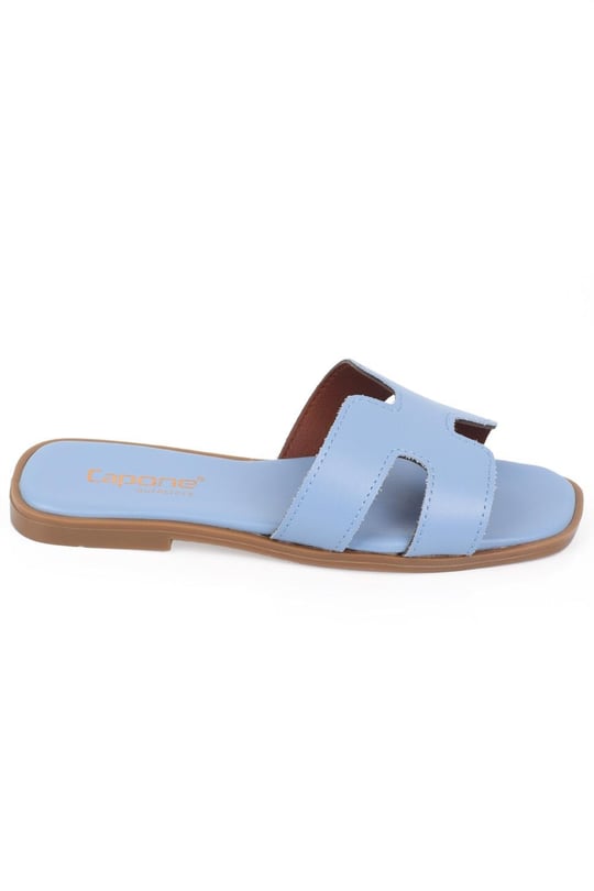 Capone Halsey Women Baby Blue Slide Flat Sandals