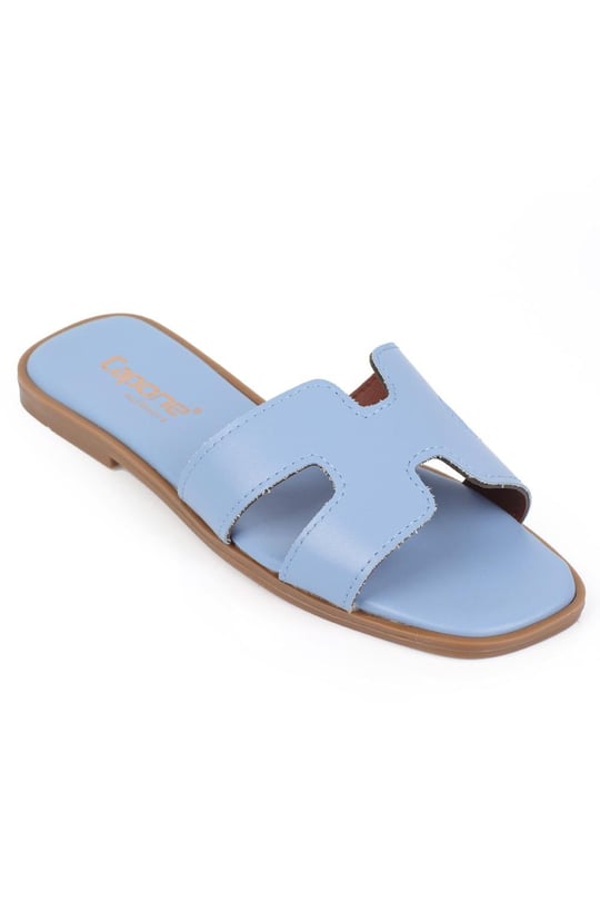 Capone Halsey Women Baby Blue Slide Flat Sandals