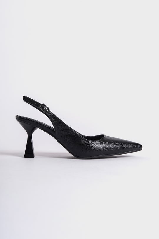Black pointed open toe heels best sale