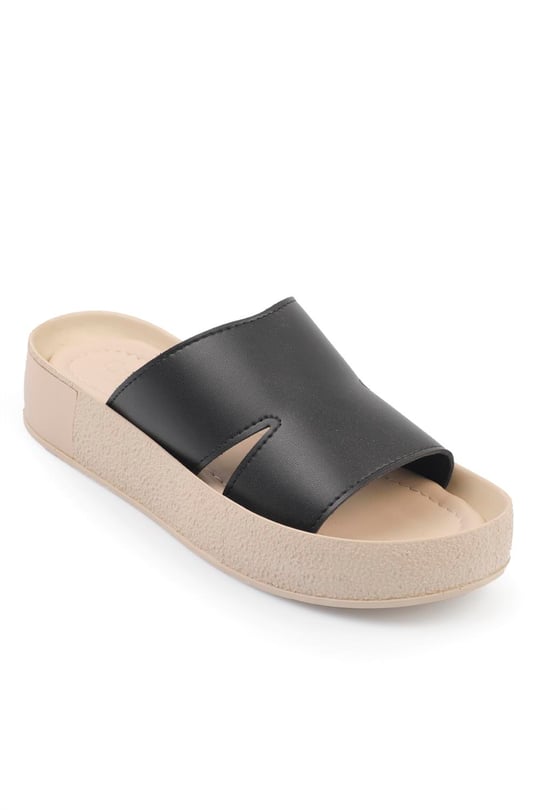 Capone Side Cleavage Single Band Colored Detail Wedge Heel Woman