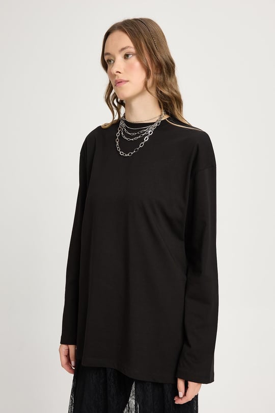 kadin-siyah-genis-kol-oversize-uzun-basic-t-shirt-30058