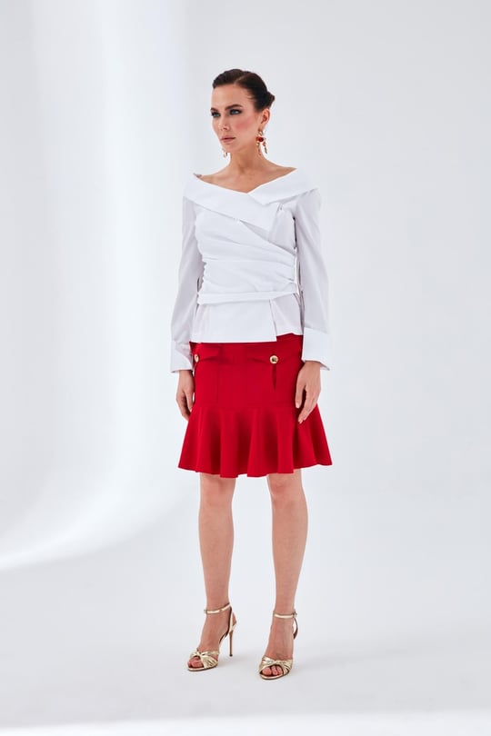 Plus size shop red skirt grey