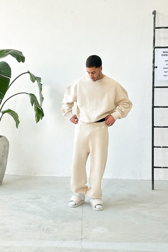 Krem Cozy Basic Oversize Sweat
