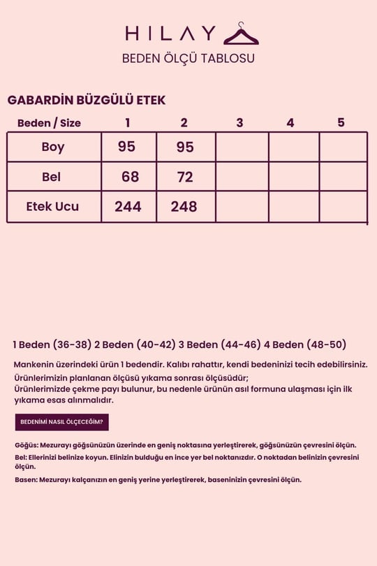 Gabardin Kumaşlı Büzgülü Pamuklu Etek MÜRDÜM