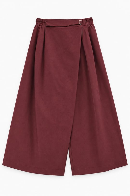 Tokalı Gabardin Pantolon Etek BORDO
