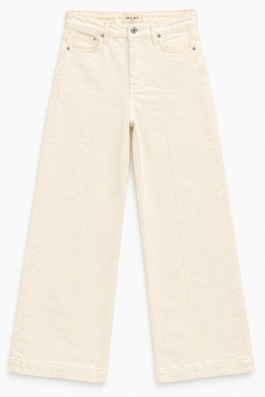 Yüksek Bel Önü Çıma Detaylı Likralı Jean Pantolon NATUREL