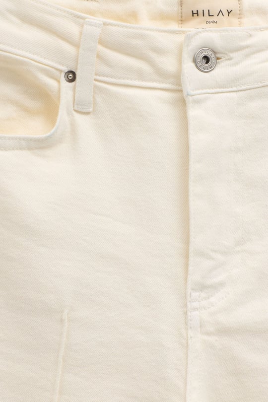 Yüksek Bel Önü Çıma Detaylı Likralı Jean Pantolon NATUREL