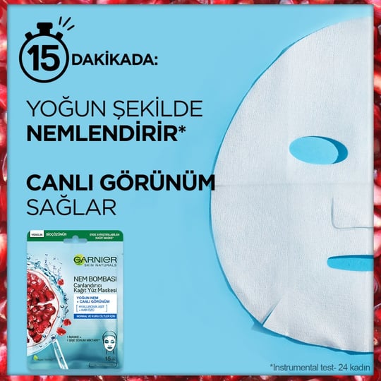 Garnier Nem Bombası Canlandırıcı Kağıt Yüz Maskesi - Normal & Kuru Ciltler  için | Tshop