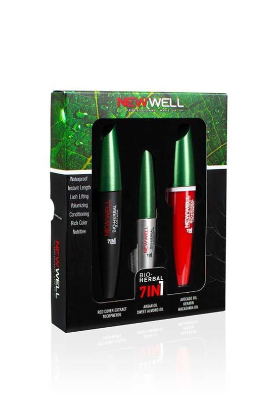 New Well Bio - Herbal 3'lü Set (mascara,ruj,kaş serumu),  Altintepeshop.com'da En Uygun Fiyatlar