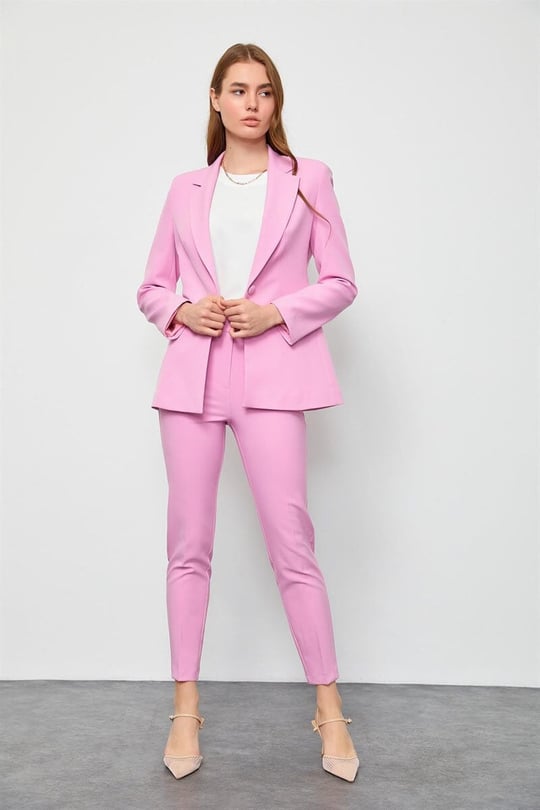 Kadın Pembe Blazer Ceket Pantolon Takım ST050S60072002 | Setre