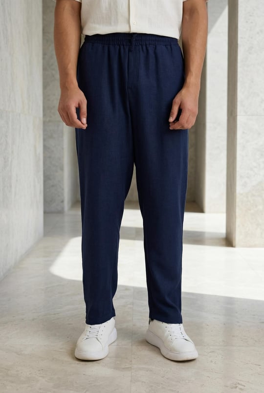 Prawer Baggy Kalıp Odessa Kumaş Jogger Erkek Pantolon - Lacivert
