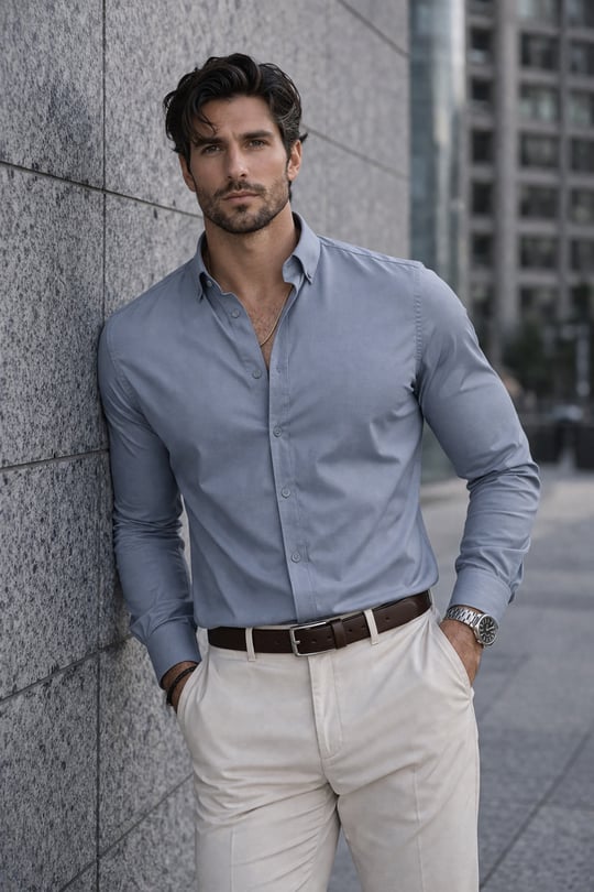 Likralı Regular Fit Nefes Alabilir Klasik Erkek Oxford Gömlek - Füme