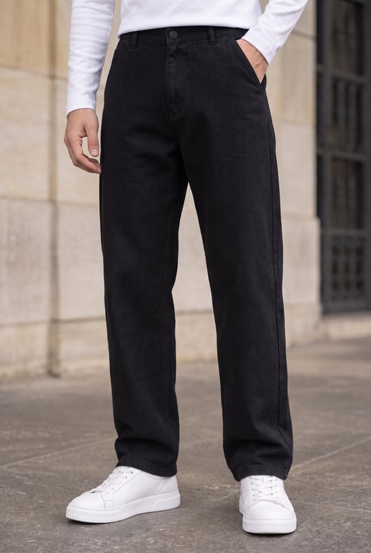 Luchino Regular Fit %100 Pamuk Gabardin Erkek Pantolon - Siyah