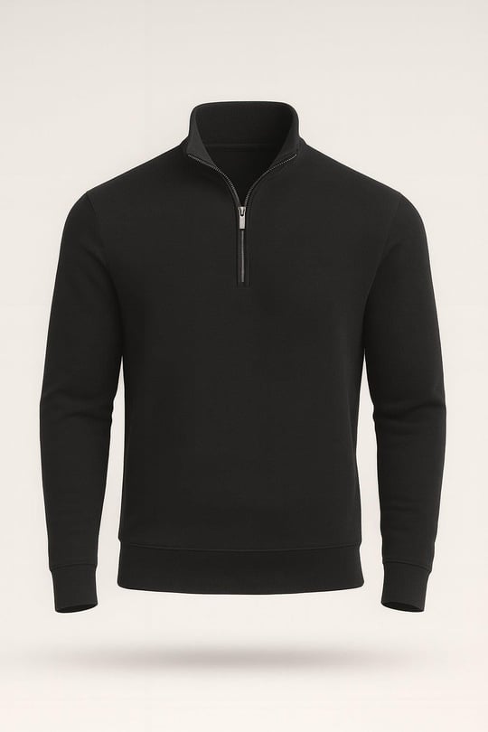 Lars Selanik Örme Kumaş Yarım Fermuar Erkek Sweatshirt - Antrasit