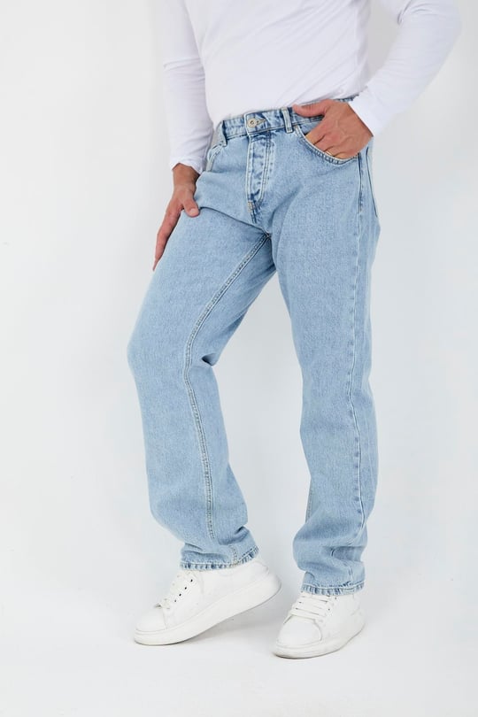 Kot Baggy Kalıp Erkek Pantolon - Taş