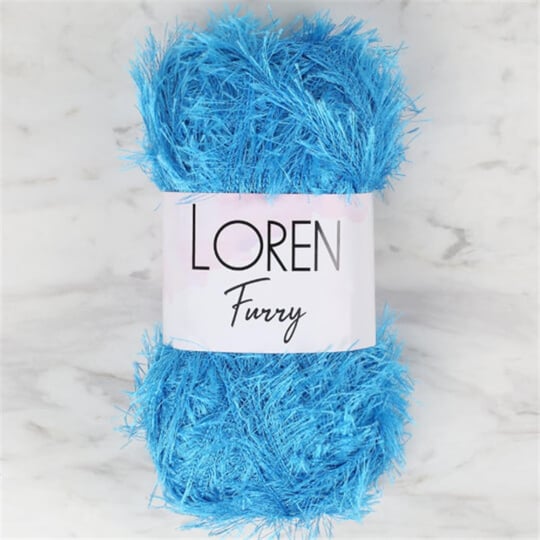 Loren Furry Knitting Yarn, Orange - RF103