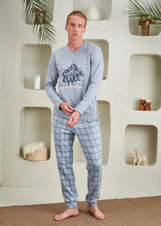 Erkek Penye Pijama Takımı - 10485 | Relax Mode
