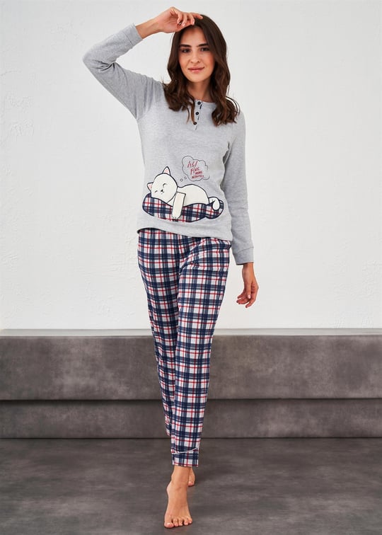 Kadın Penye Pijama Takımı - 10483 | Relax Mode